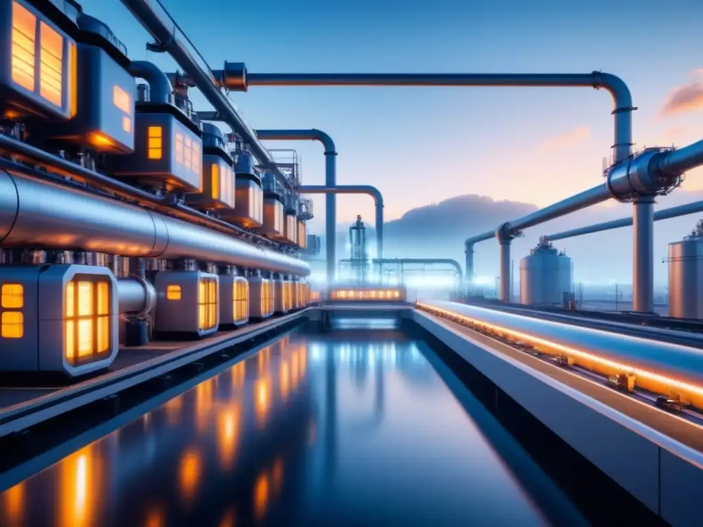 Instalación industrial futurista con sensores IIoT avanzados Futurista instalación industrial con sensores IIoT avanzados, estructuras metálicas y maquinaria interconectada