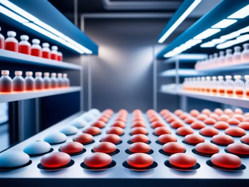 Avanzada tecnología: órganos bioprintados en laboratorio futurista Futurista laboratorio con órganos bioprintados en pruebas
