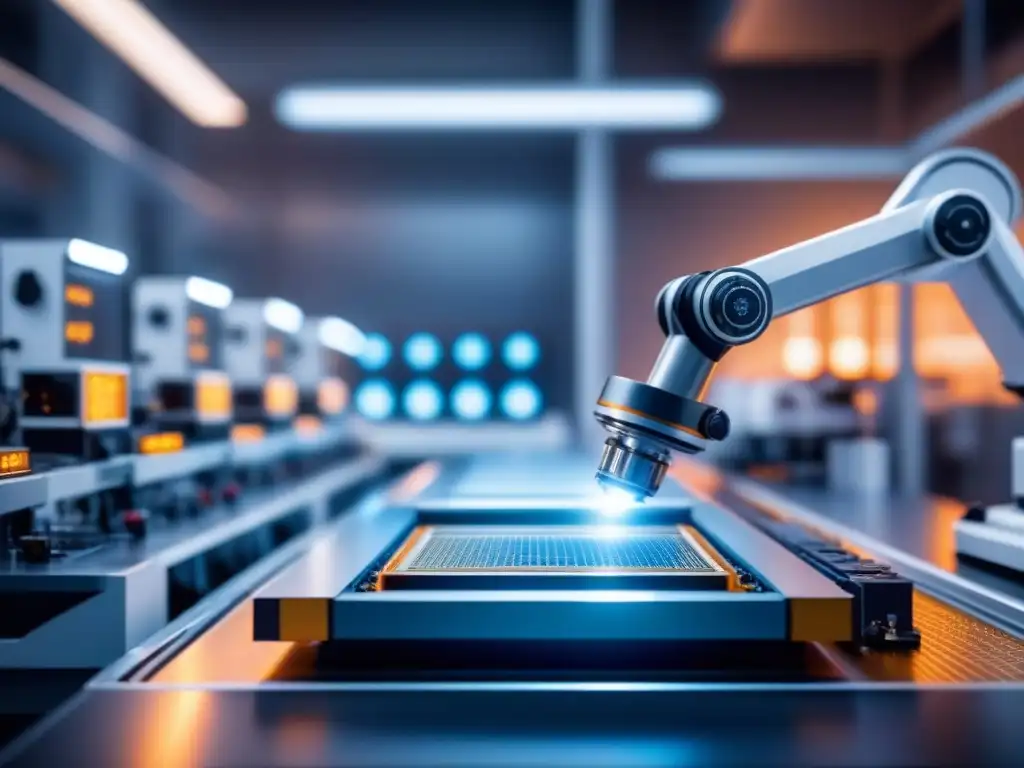 Innovadora fábrica de nanochips: tecnología avanzada en acción Instalación futurista de fabricación de nanochips: procesos y futuro
