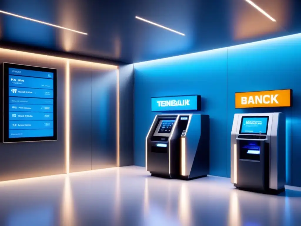 Diseño futurista de sucursal bancaria con automatización: tendencias futuras