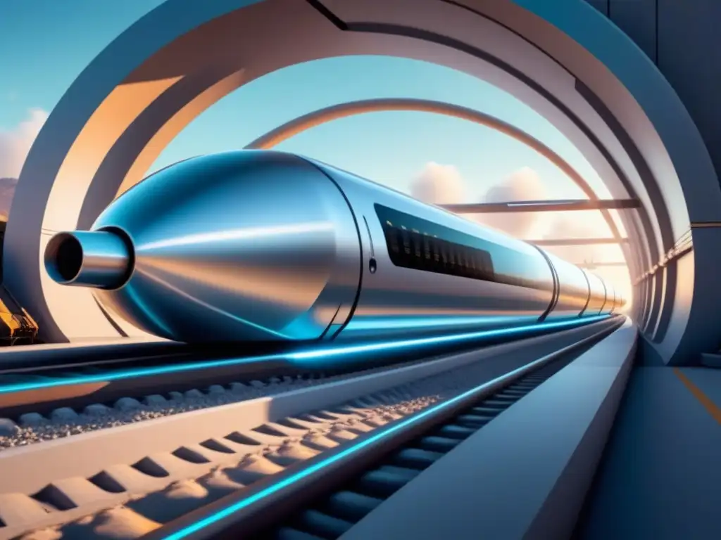 Futurista Hyperloop revolución transporte mercancías en un sistema eficiente de tubos de alta velocidad