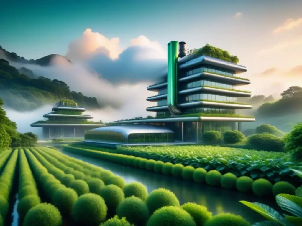 Futuro de biología sintética y aditivos industriales: planta integrada en paisaje verde