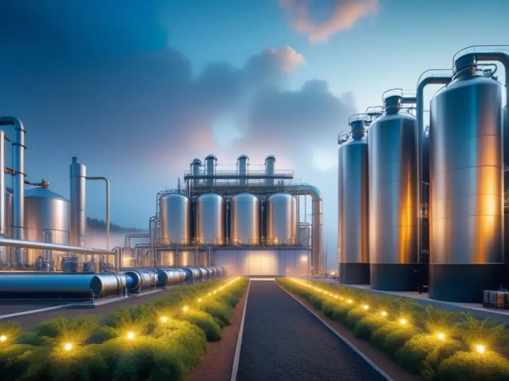 Biofábrica futurista: energía sostenible de tercera generación Un futuro brillante: biorefinería con tecnologías biocombustibles tercera generación