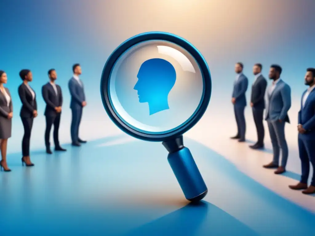 Análisis de clientes con IA: íconos minimalistas y herramientas futuristas Un futuro innovador: clientes diversos analizados con IA