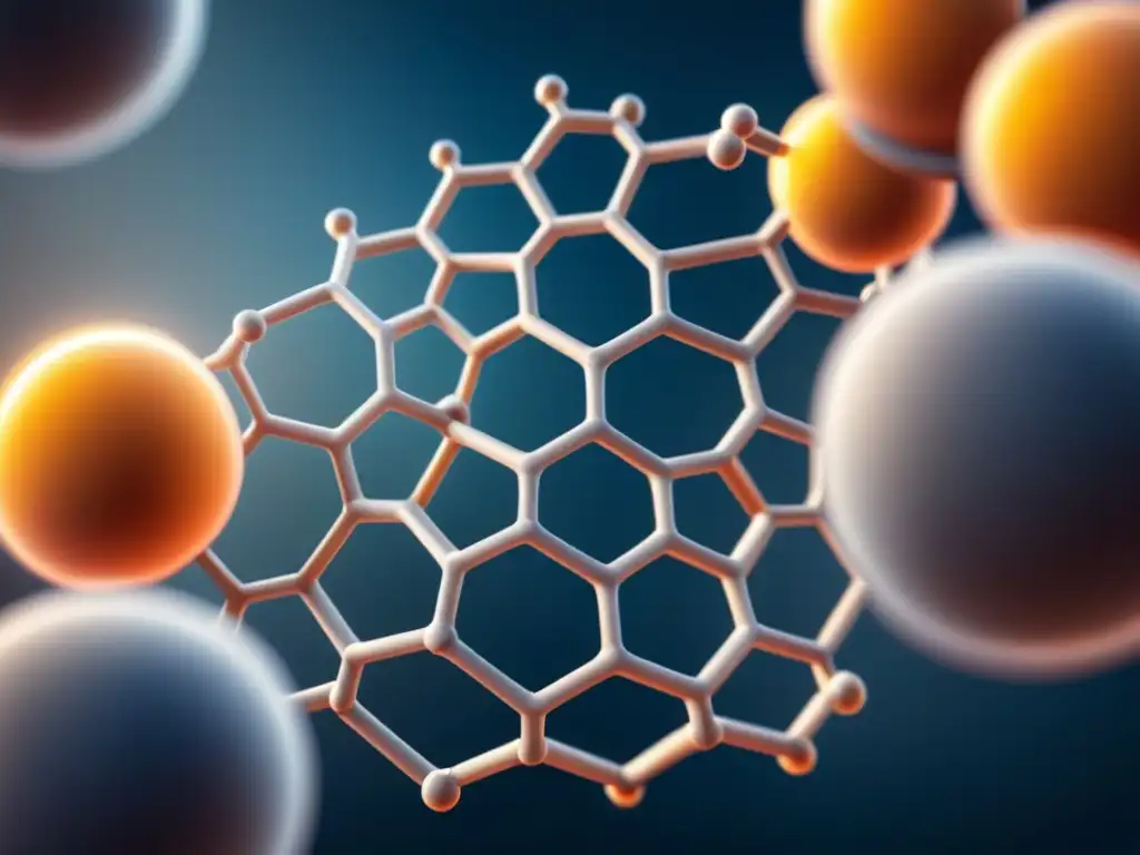 Producción de grafeno sostenible: Ilustración detallada de la estructura atómica de graphene en patrón hexagonal