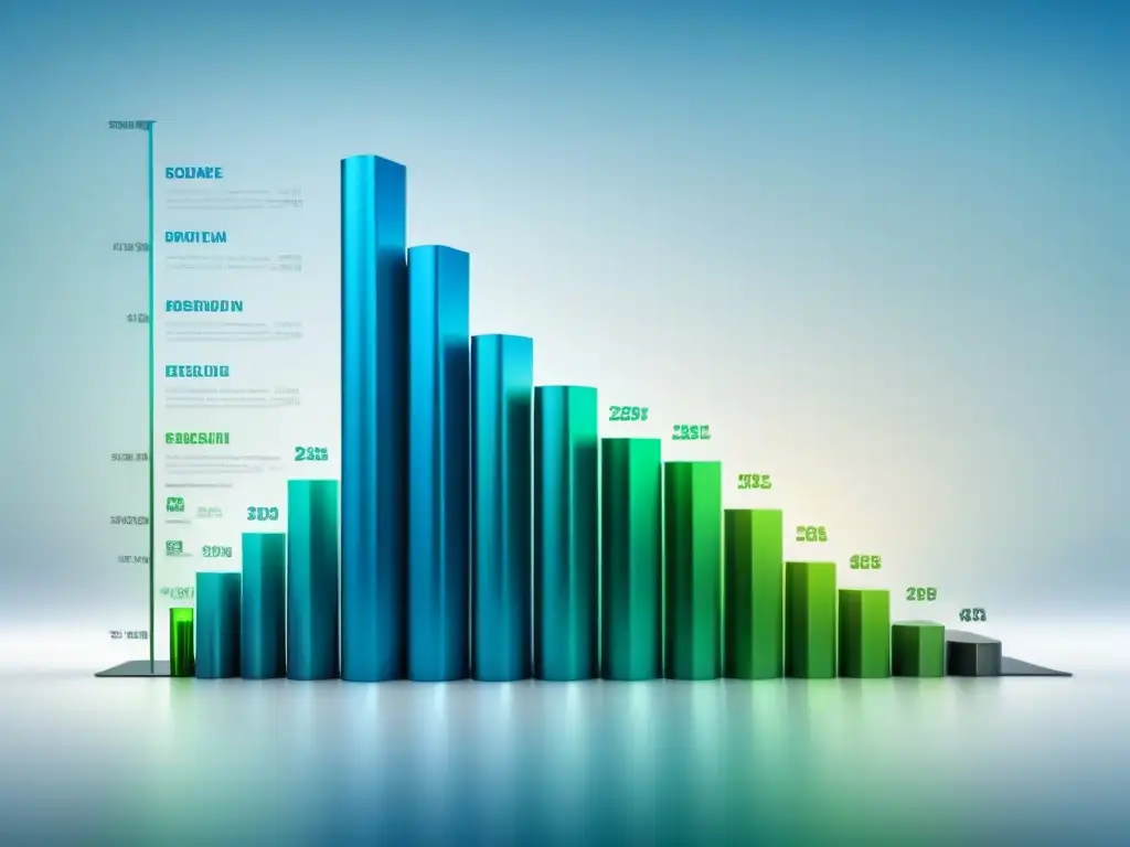 Gráfico financiero estilizado en azules y verdes, simbolizando éxito en financiamiento para startups