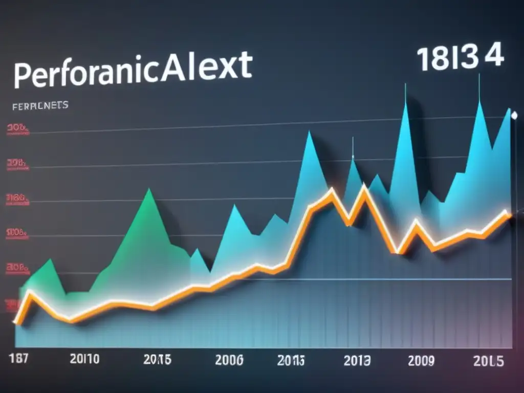 Gráfico futurista de tendencia alcista en bolsa con IA analizando datos