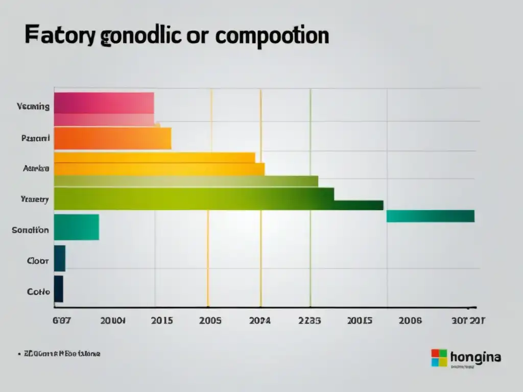 Gráfico de líneas minimalista que muestra la eficiencia y producción en una fábrica