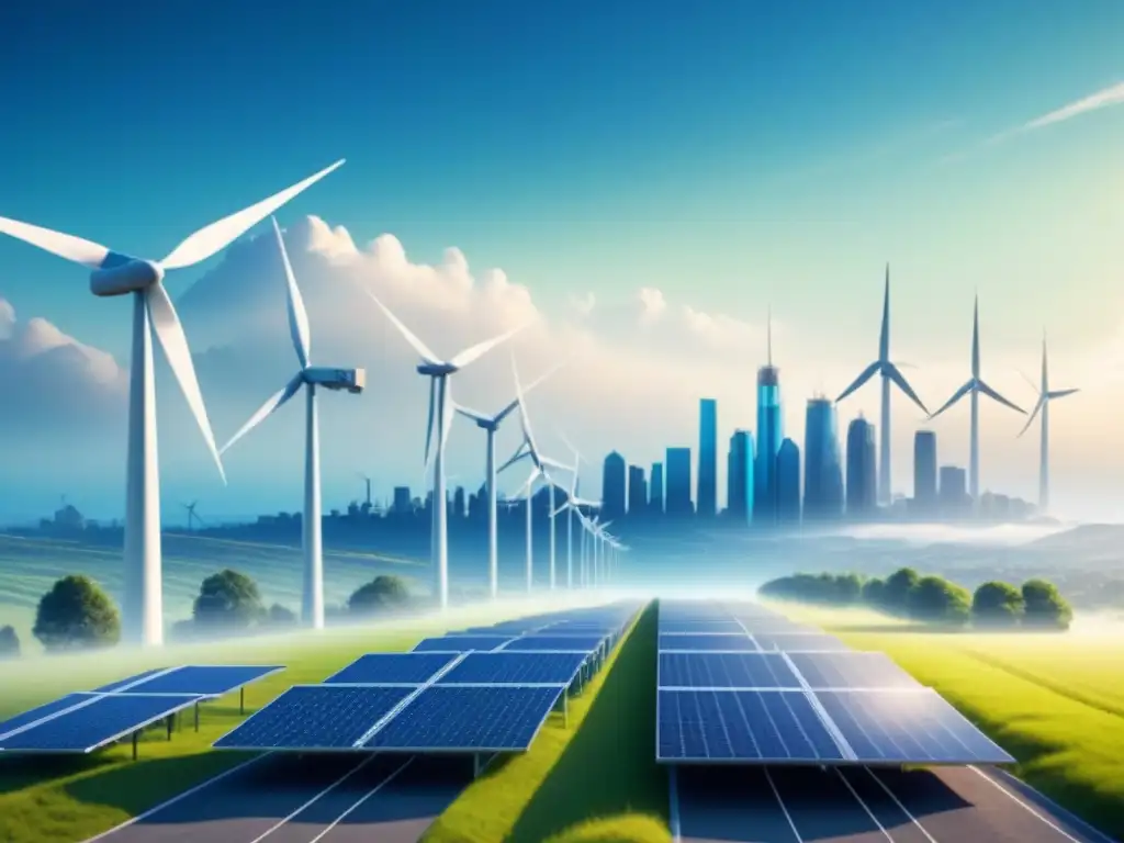 Implementación de microredes a gran escala: Red de energía con fuentes renovables en ciudad futurista