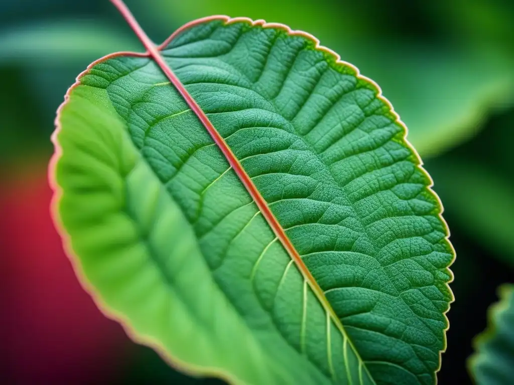 Hoja de planta modificada genéticamente con patrones celulares mejorados, resistente a plagas y enfermedades