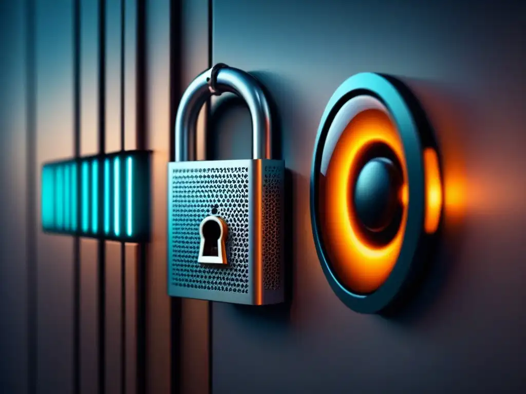 Evolución Seguridad IIoT: de cerraduras a ciberseguridad futurista Imagen digital de la evolución de la seguridad en IIoT, fusionando elementos históricos y tecnológicos