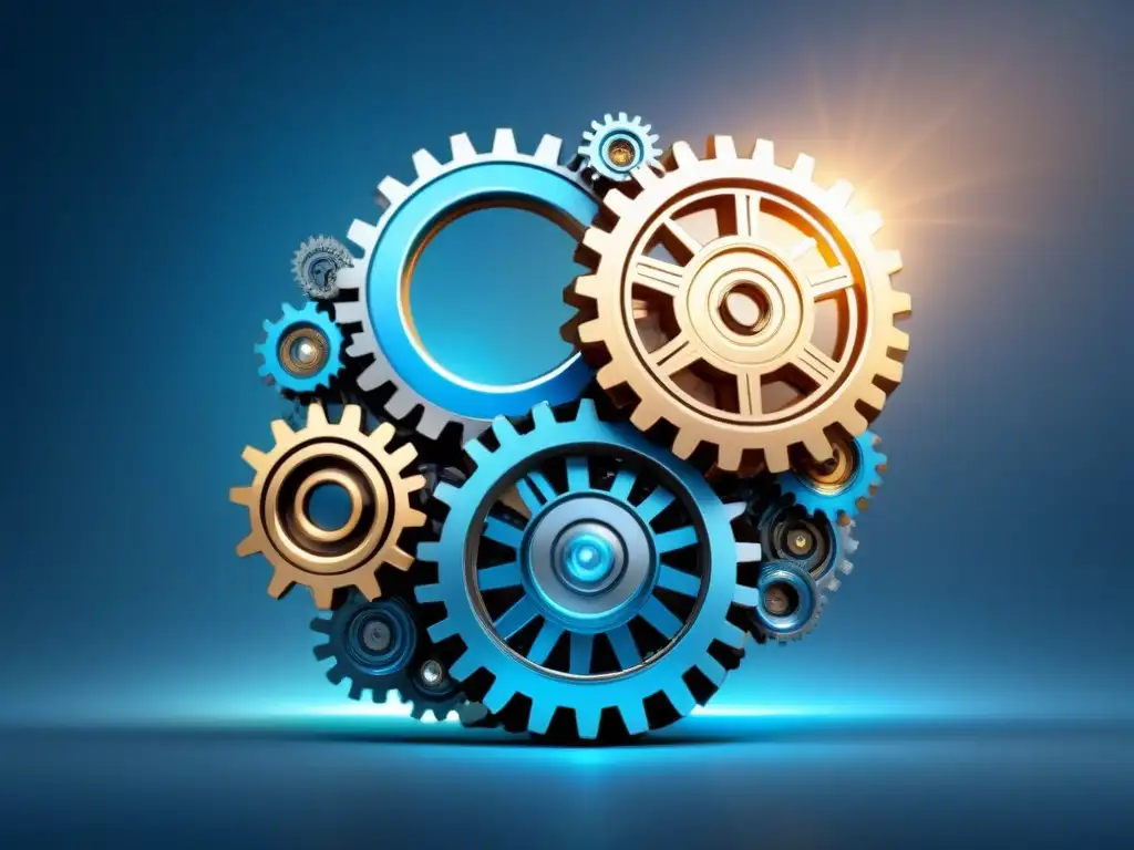 Una imagen de engranajes y circuitos interconectados, simbolizando la integración de sistemas para optimización