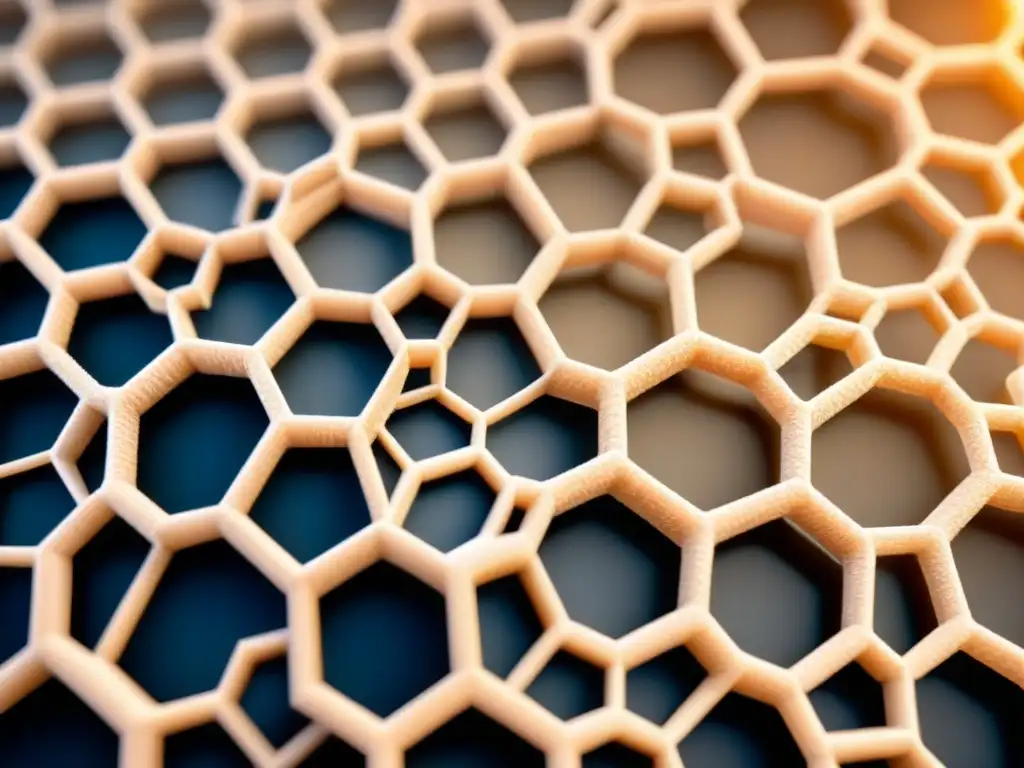 La imagen detalla la estructura hexagonal del grafeno, mostrando los átomos de carbono