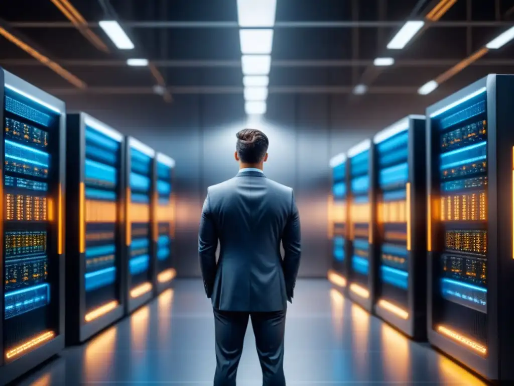 Una imagen impactante de un supercomputador en un entorno industrial sofisticado, mostrando su importancia en la industria moderna