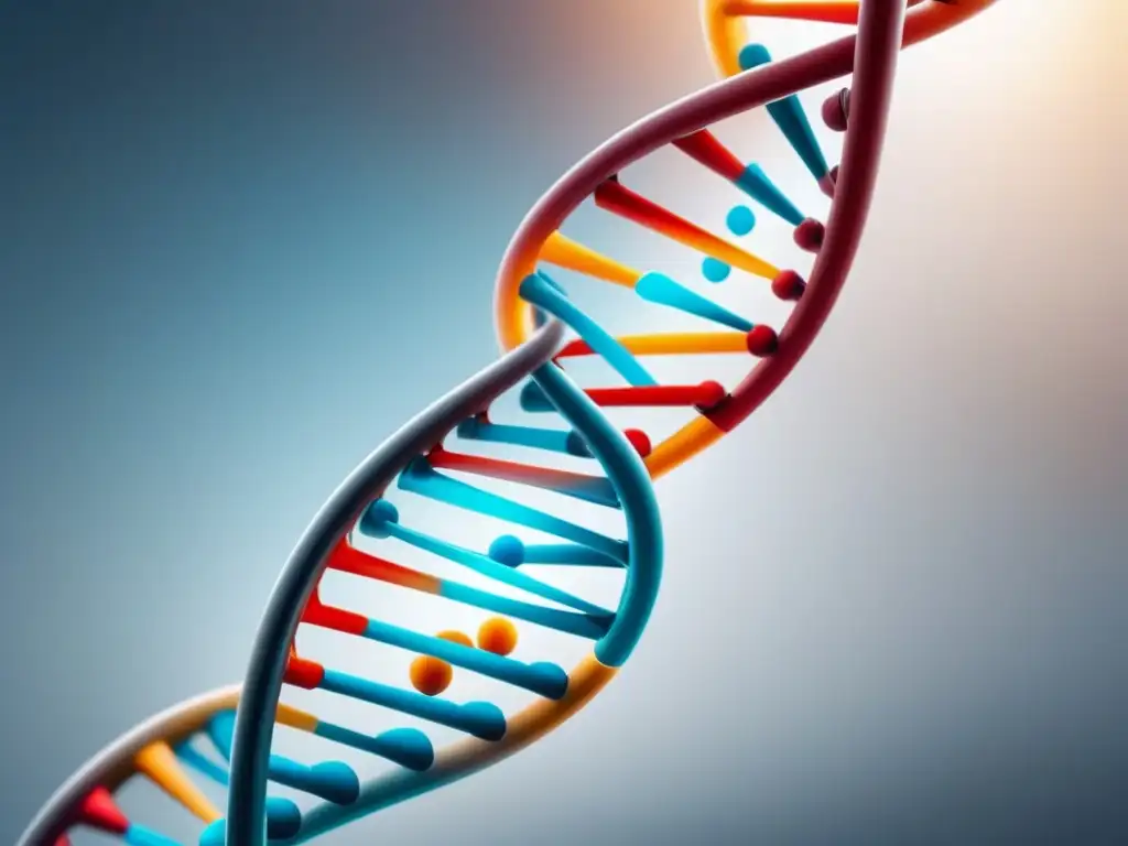 Imagen moderna y minimalista de un ADN en doble hélice, simbolizando la innovación en biotecnología