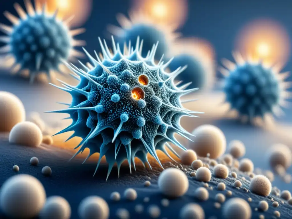 Impactante ilustración de nanobots destruyendo células cancerígenas