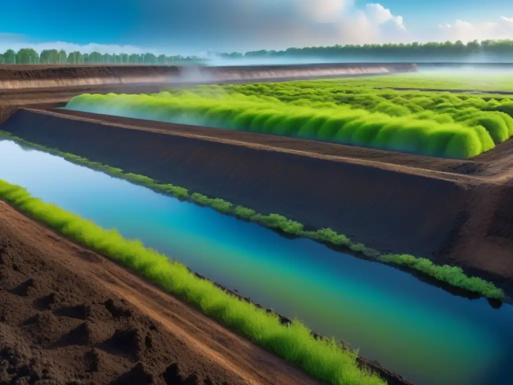 Transformación impactante de un terreno industrial contaminado a un paisaje verde gracias a la biorremediación térmica descontaminación suelo