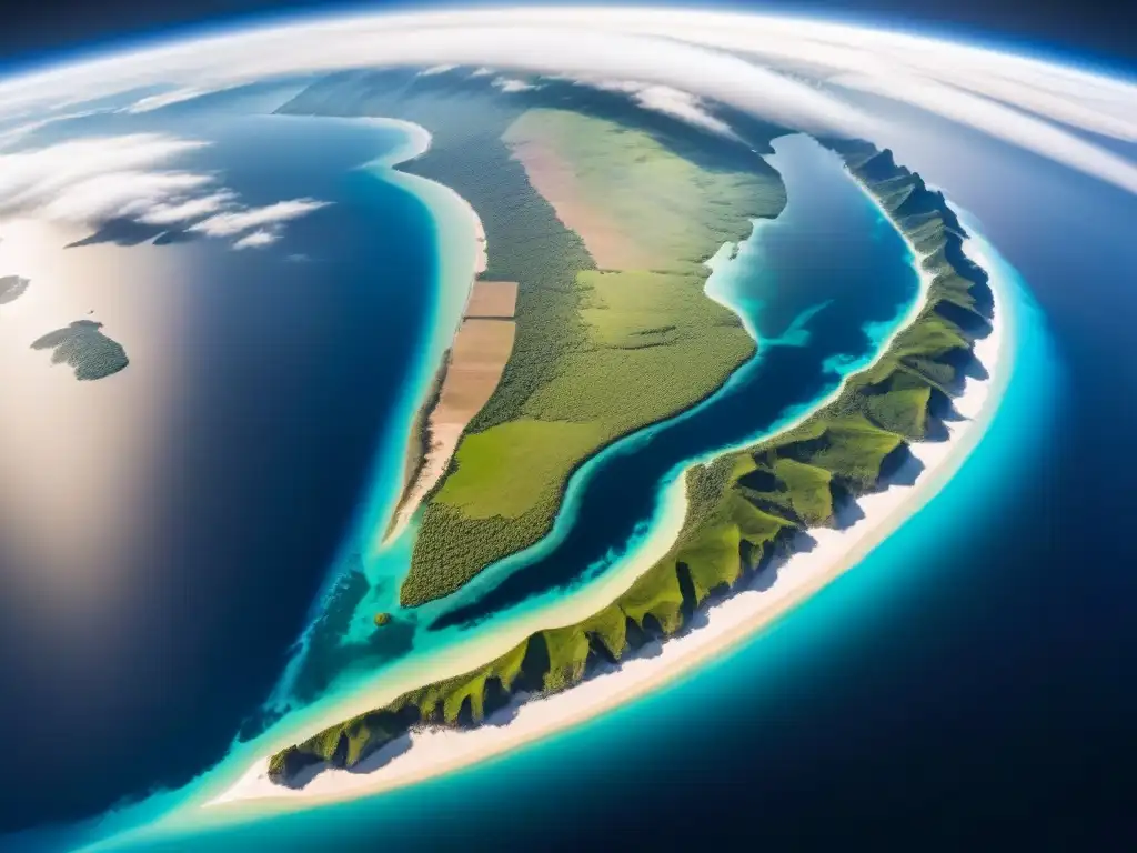 Impactante visión de la Tierra desde el espacio, resaltando la industria aeroespacial y cambio climático