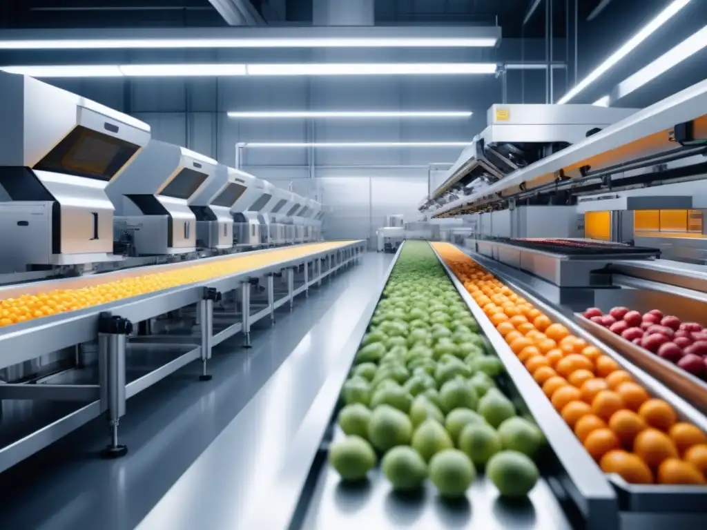 Impresionante planta de procesamiento de alimentos con automatización de vanguardia