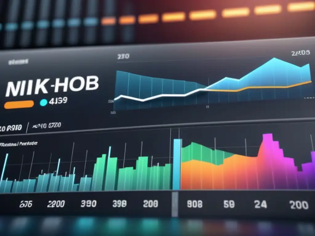 Increíble interfaz financiera futurista con gráficos detallados y datos en tiempo real