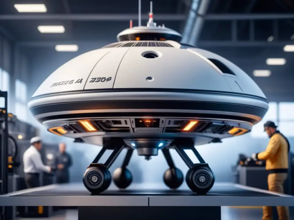 Increíble nave espacial futurista fabricada con tecnología de impresión 3D en una industria aeroespacial