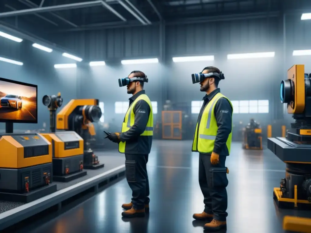 Instalación industrial futurista con AR/VR de última generación Instalación industrial futurista con Realidad virtual en mantenimiento industrial