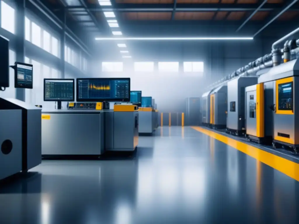 Instalación industrial moderna con tecnología de sensores avanzados Instalación industrial moderna con tecnología de monitorización de condiciones integrada en maquinaria
