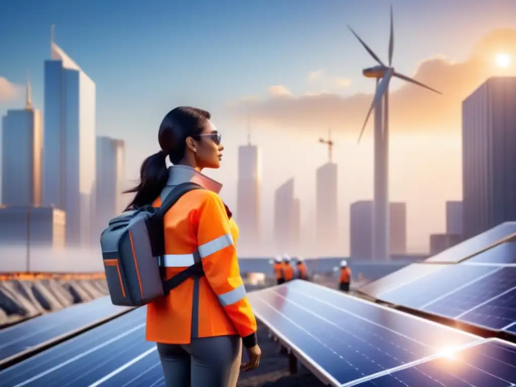 Innovaciones tecnología solar portátil en industrias diversas futuristas