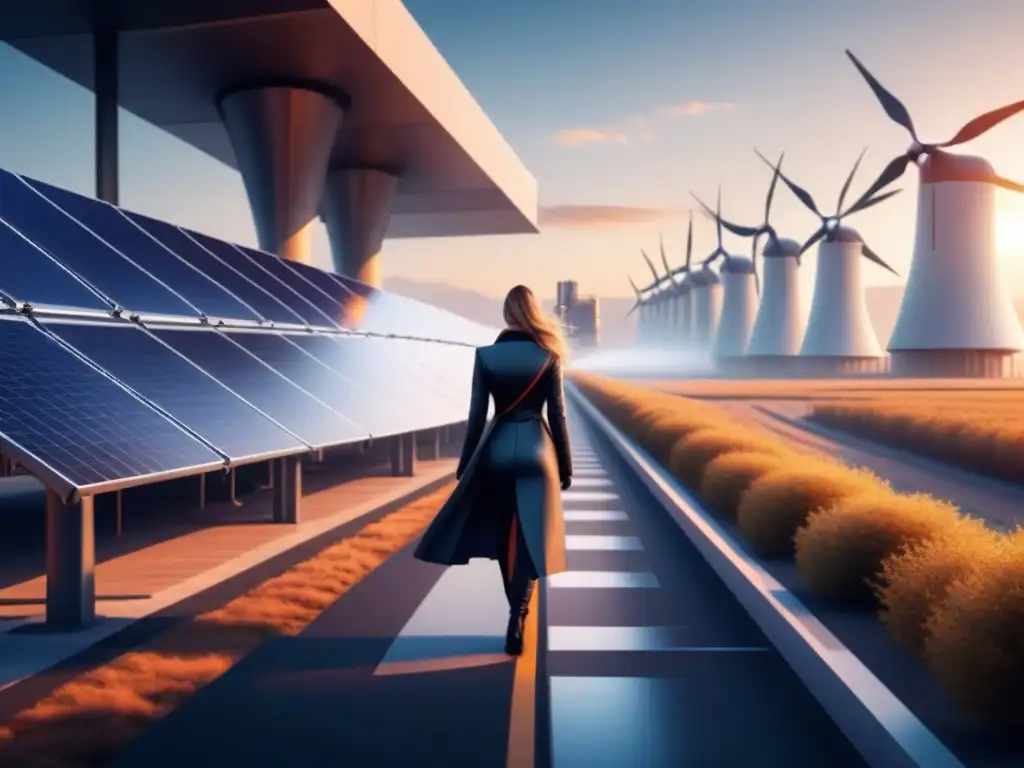 Una instalación industrial futurista con diseño eficiente y tecnología AI para ahorro energético