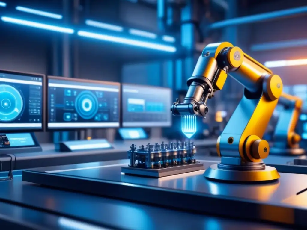Una instalación industrial moderna y futurista produciendo polímeros de alta tecnología innovadores
