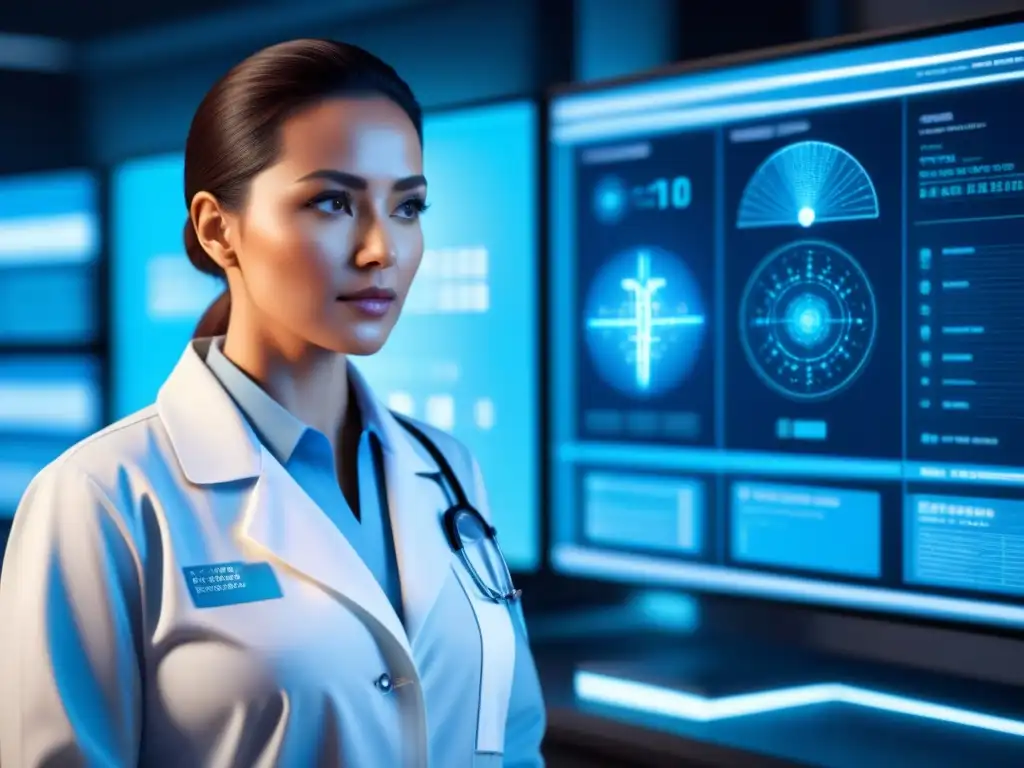 Interfaz AI futurista analizando datos médicos