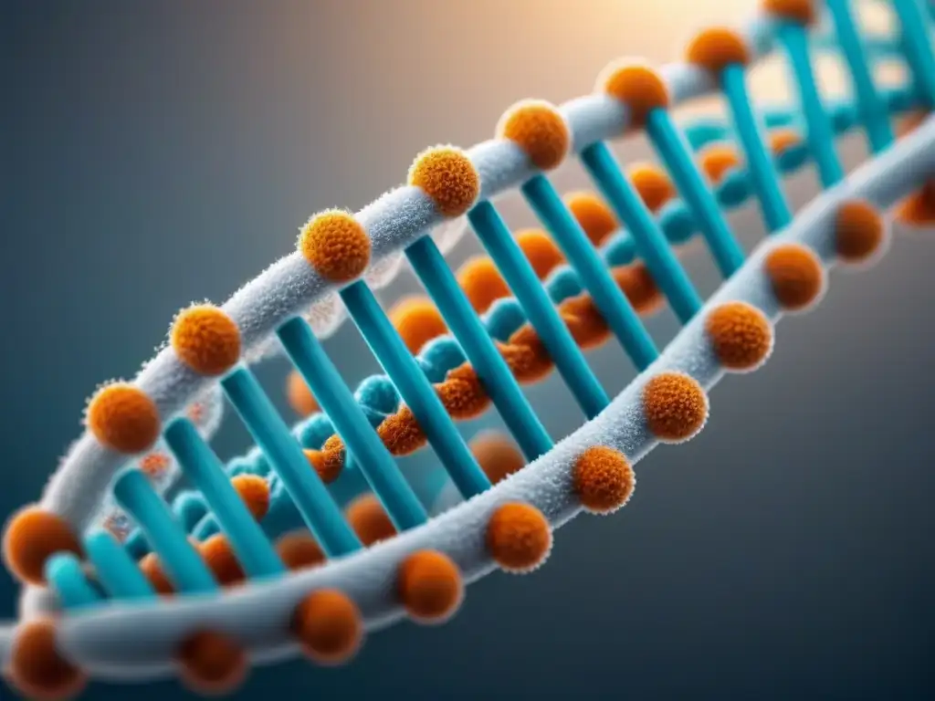 Helix de ADN vibrante: precisión en biotecnología Un intrincado ADN de líneas vibrantes, simbolizando precisión y tratamientos personalizados en biotecnología
