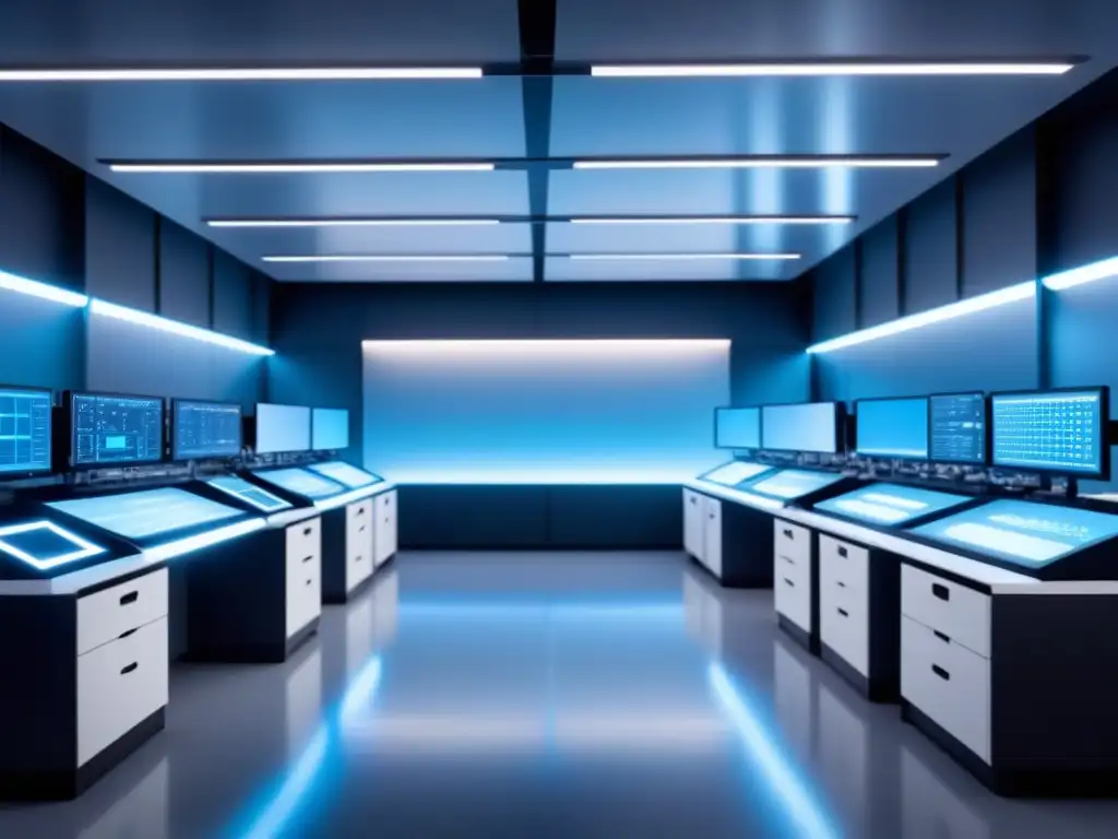Un laboratorio futurista de alta tecnología con equipos de biotecnología y nanotecnología