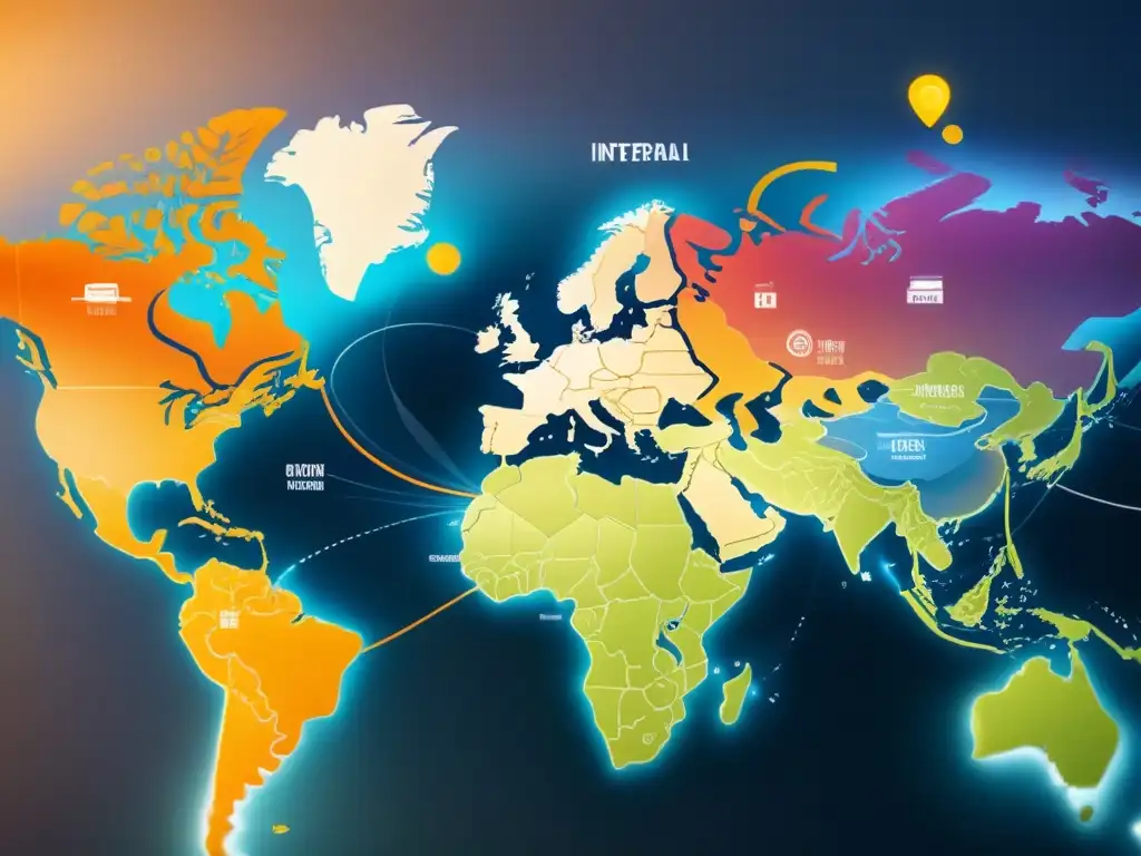 Mapa detallado y minimalista de rutas de entrega en eCommerce