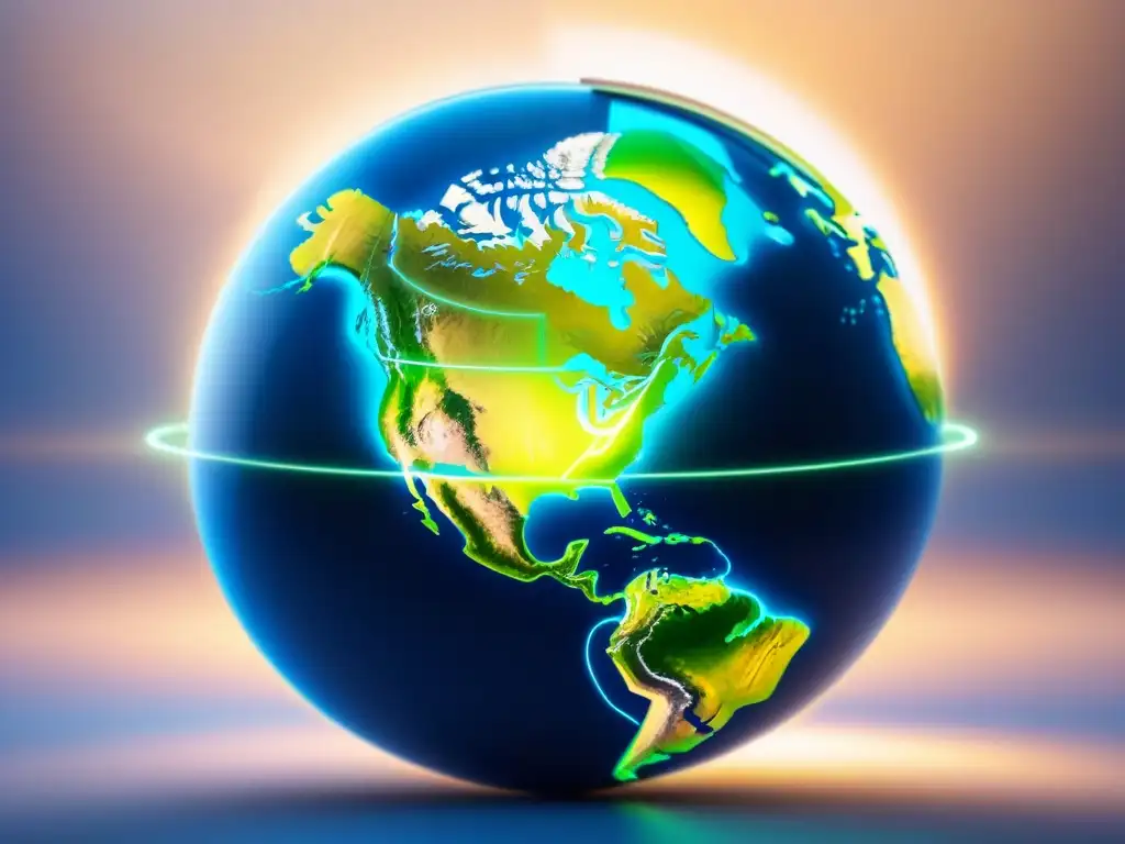 Mapa global con líneas energéticas, simbolizando colaboraciones internacionales energía fusión