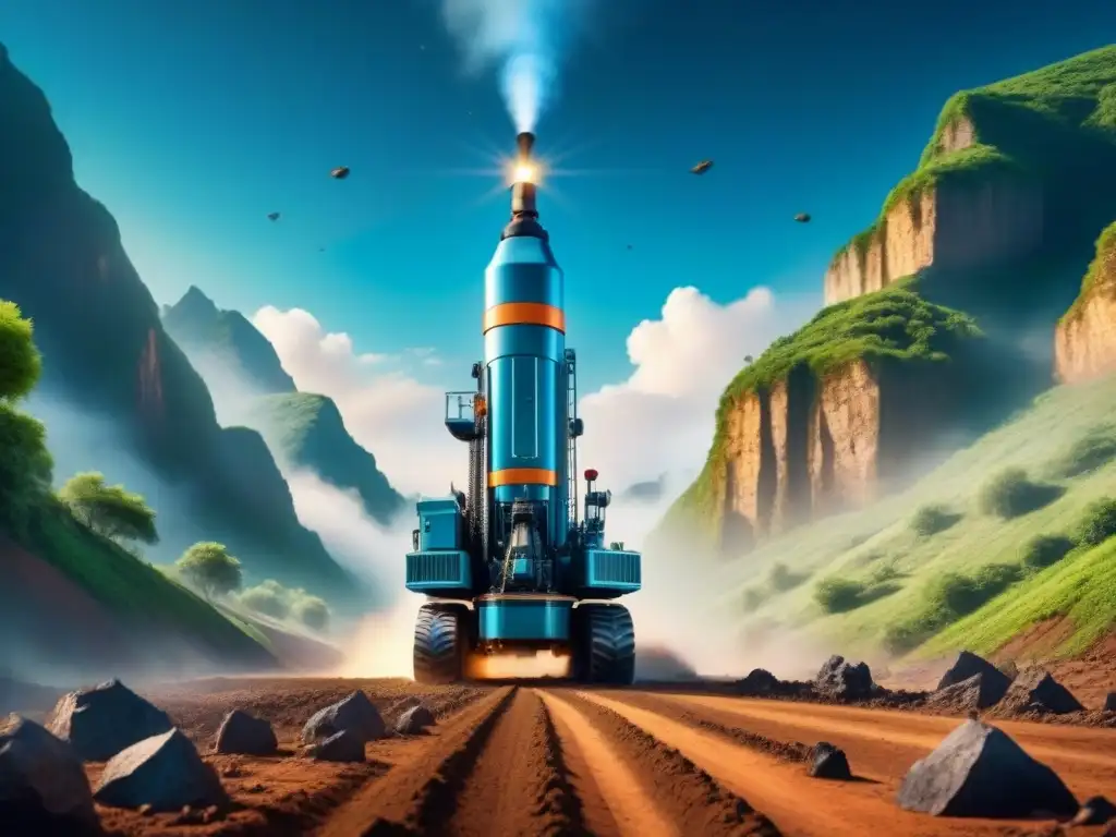 Minería futurista ecoeficiente en armonía con la naturaleza Minería sostenible: herramientas innovadoras en acción, extrayendo minerales en armonía con la naturaleza