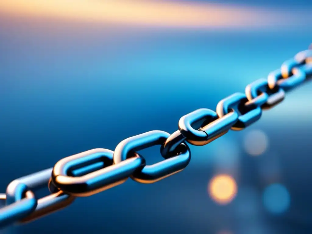 Blockchain: Interconexión Segura en Tonalidades Metálicas Una representación minimalista de bloques interconectados simbolizando la tecnología blockchain en seguridad industrial