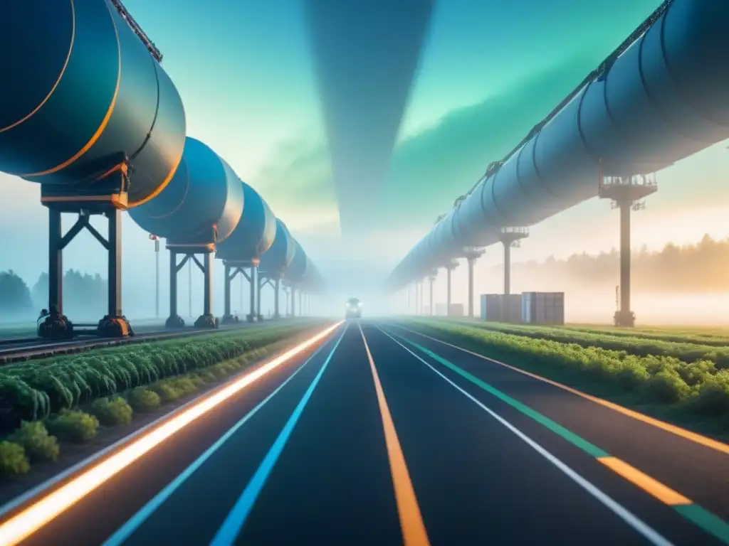 Red de Industria Digital: Eficiencia y Conectividad de un ERP Una representación minimalista y eficiente de una red digital conectando sectores industriales con nodos de un sistema ERP adecuado para industria