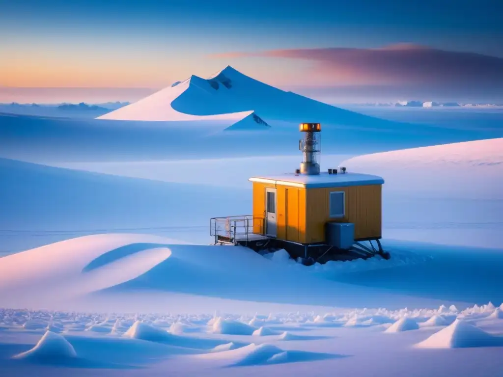 Estación de monitoreo resistente en paisaje polar inhóspito