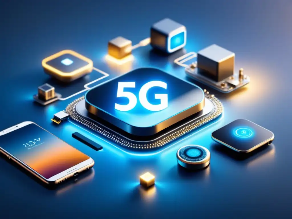 Un mundo interconectado: dispositivos modernos se comunican a través de 5G