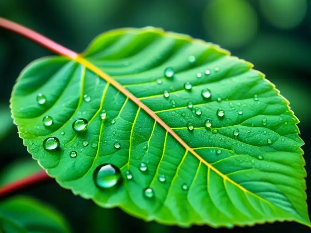 Un mundo sostenible se refleja en la delicada hoja verde con gotas de agua