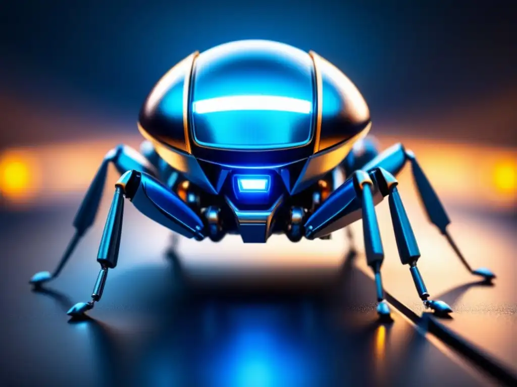 Un nanorobot futurista escanea un microchip con precisión