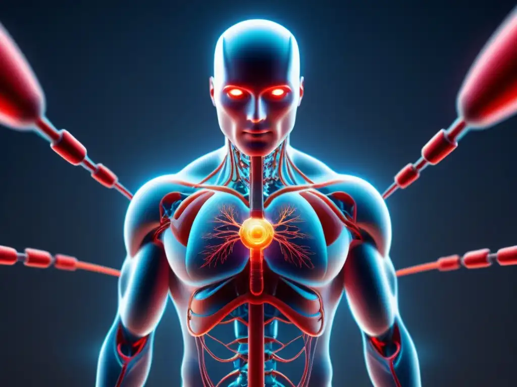 Un nanorrobot avanzado navegando por vasos sanguíneos humanos