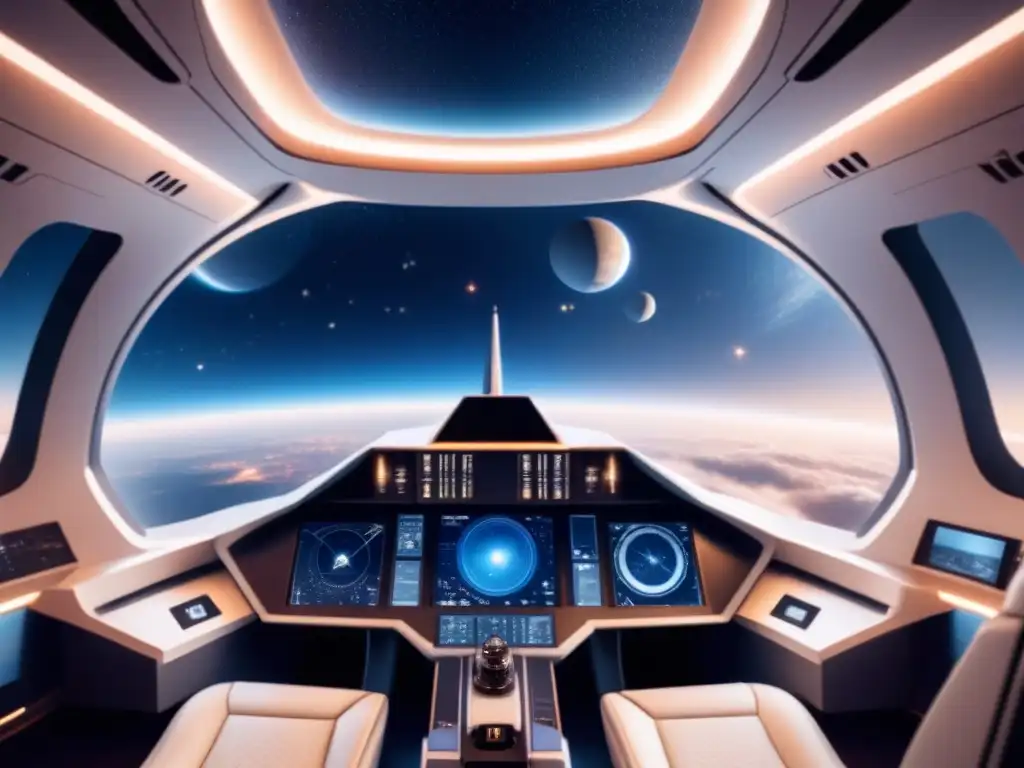 Nave espacial futurista con IA avanzada navegando por el espacio estelar Nave espacial futurista con inteligencia artificial en propulsión espacial surcando el espacio estrellado