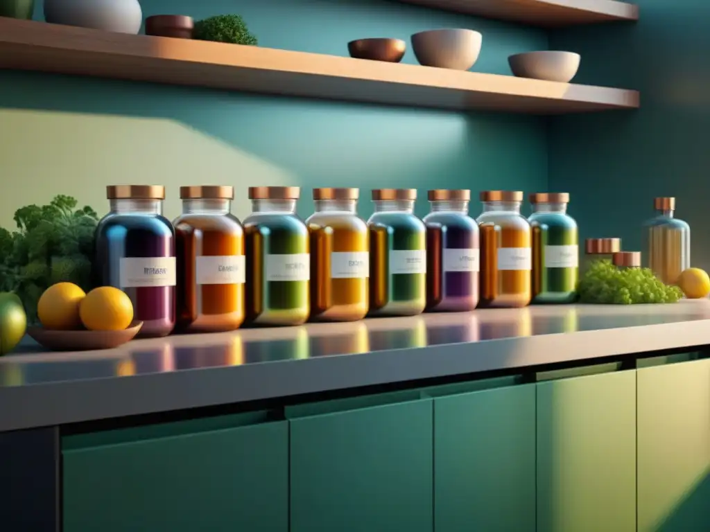 Un oasis de bienestar: innovaciones nutracéuticos para tu salud y equilibrio en un mostrador sereno y minimalista