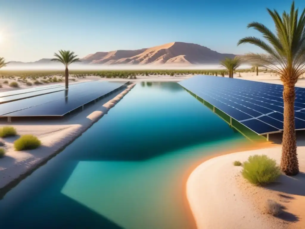 Un oasis sostenible en un desierto blanco, con desalinización solar y agua limpia