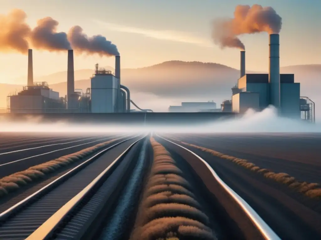 Paisaje industrial purificado: innovación bioventing Un paisaje industrial vasto se purifica con tecnología innovadora de bioventing, creando armonía entre industria y ambiente