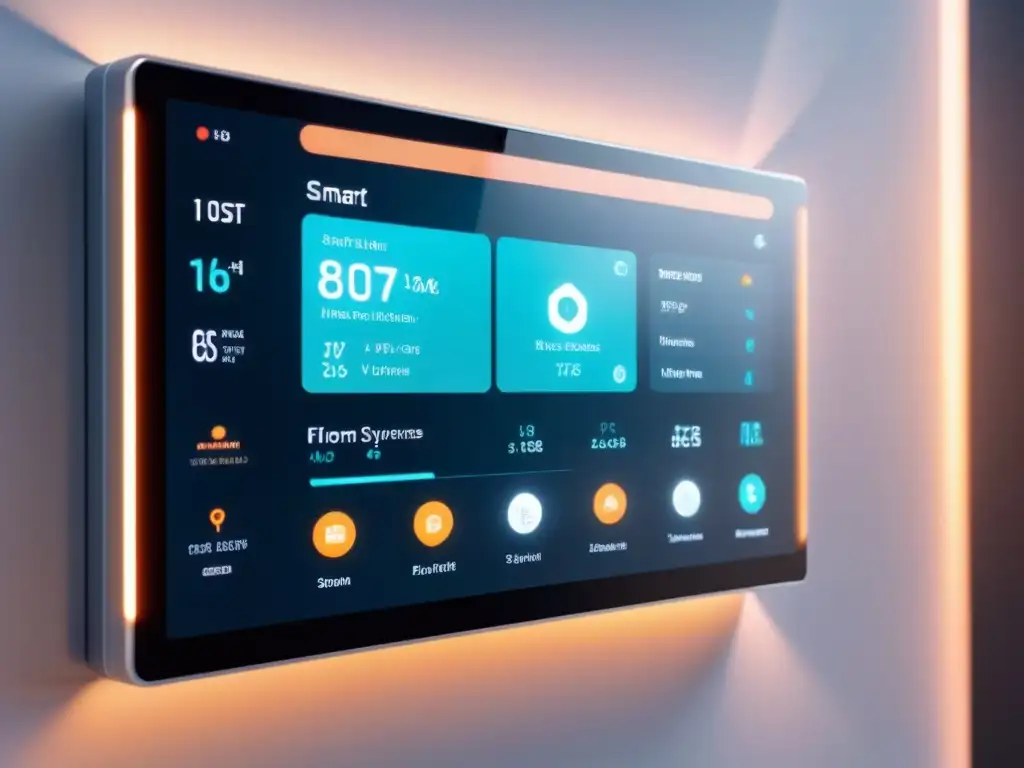 Panel de control futurista integrando IA y IoT en sistemas inteligentes