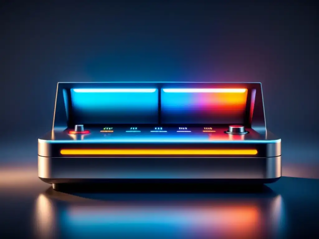 Panel de control futurista con integración voz humana automatización, botones brillantes y onda de voz digital en fondo oscuro