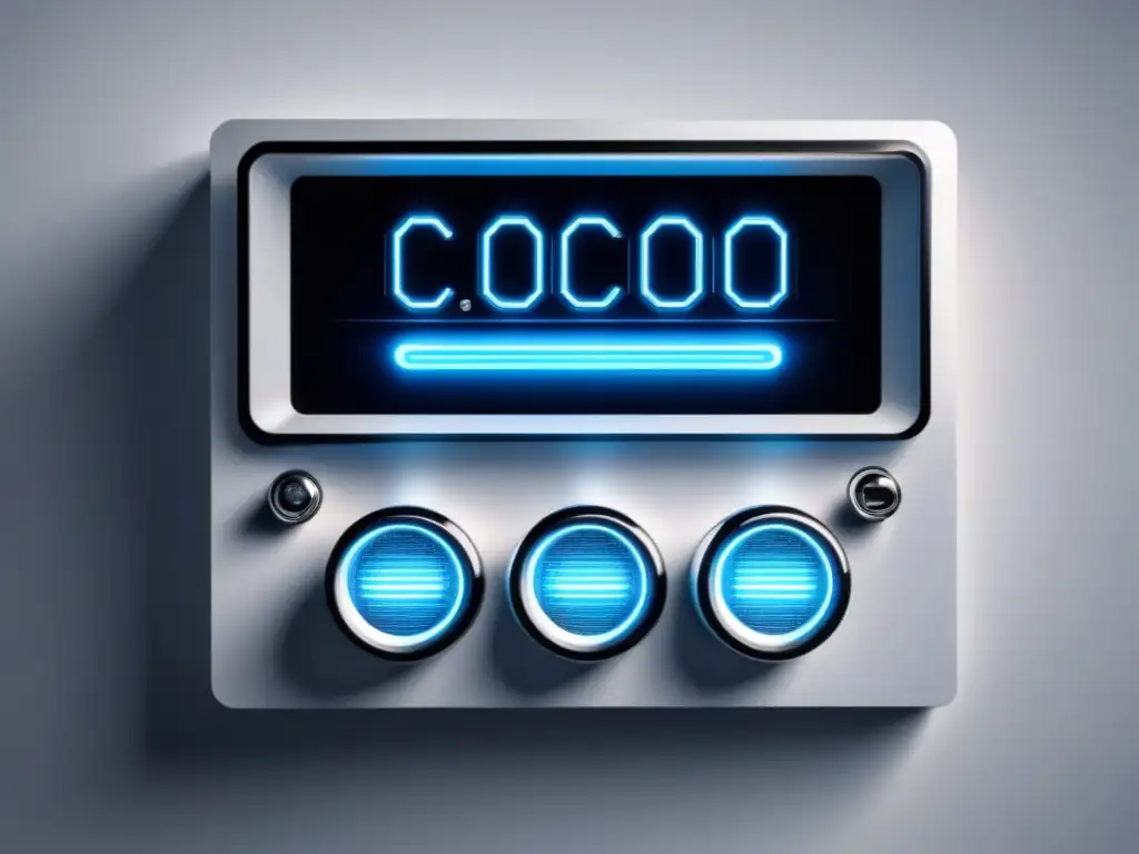 Panel de control futurista: tecnología avanzada y sofisticación Panel de control futurista y sofisticado con botones brillantes y pantallas digitales, sobre fondo blanco